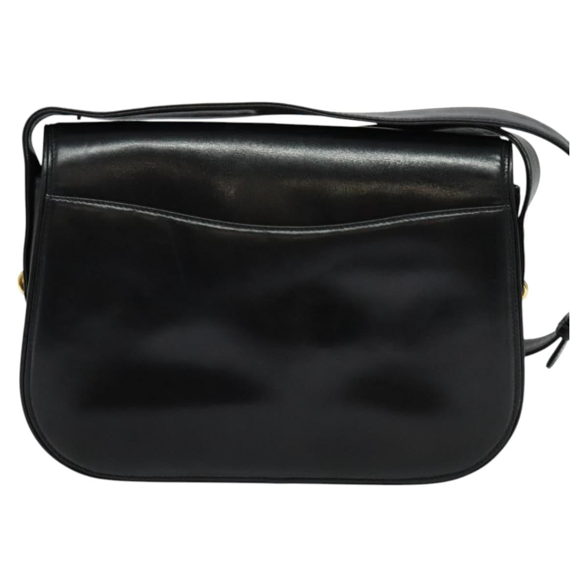 Gucci Vintage Leather Black Leather Shoulder Bag Bag (Pre-Owned)
