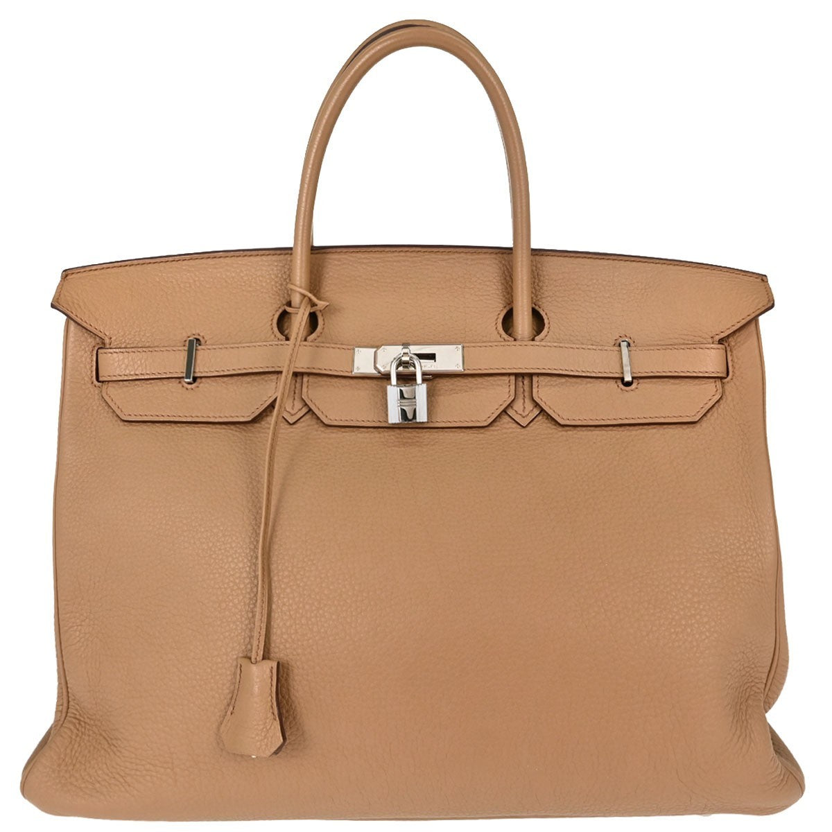 Hermes Birkin Brown Togo With Palladium Hardware Camel Leather Handbag (Pre-Owned)