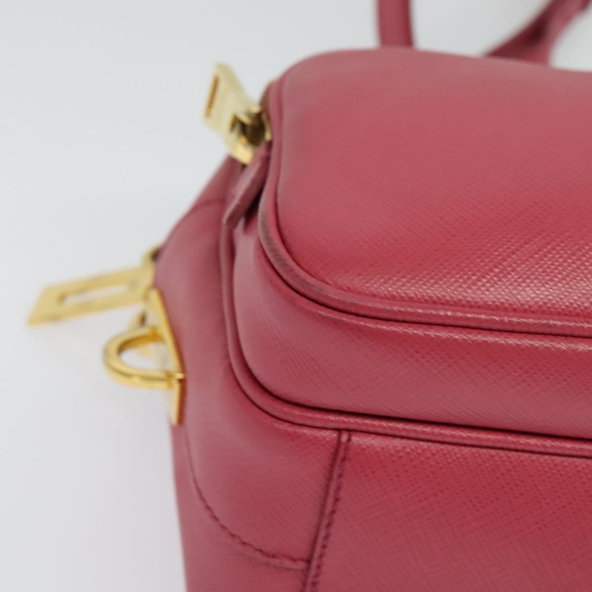 Prada Front Pocket Saffiano Leather Pink Leather Shoulder Bag Bag (Pre-Owned)
