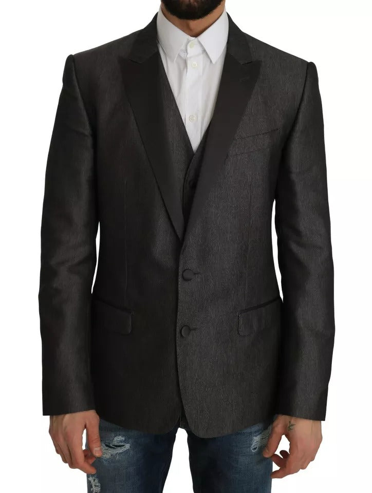 Dolce & Gabbana Gray MARTINI 2 Piece Vest Coat Men's Blazer