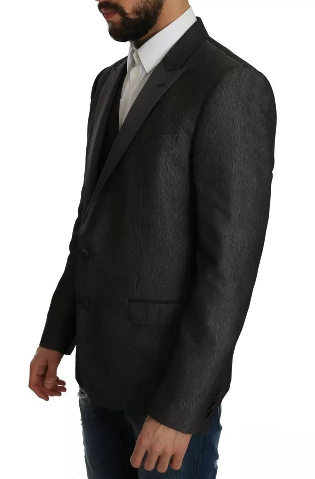 Dolce & Gabbana Gray MARTINI 2 Piece Vest Coat Men's Blazer