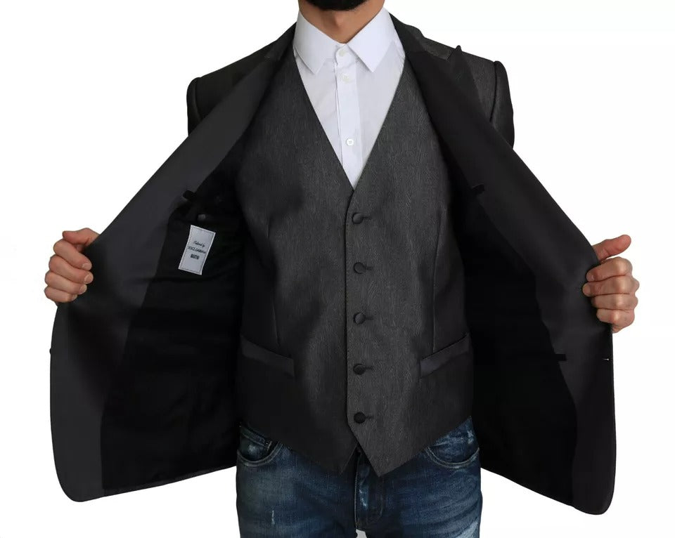 Dolce & Gabbana Gray MARTINI 2 Piece Vest Coat Men's Blazer