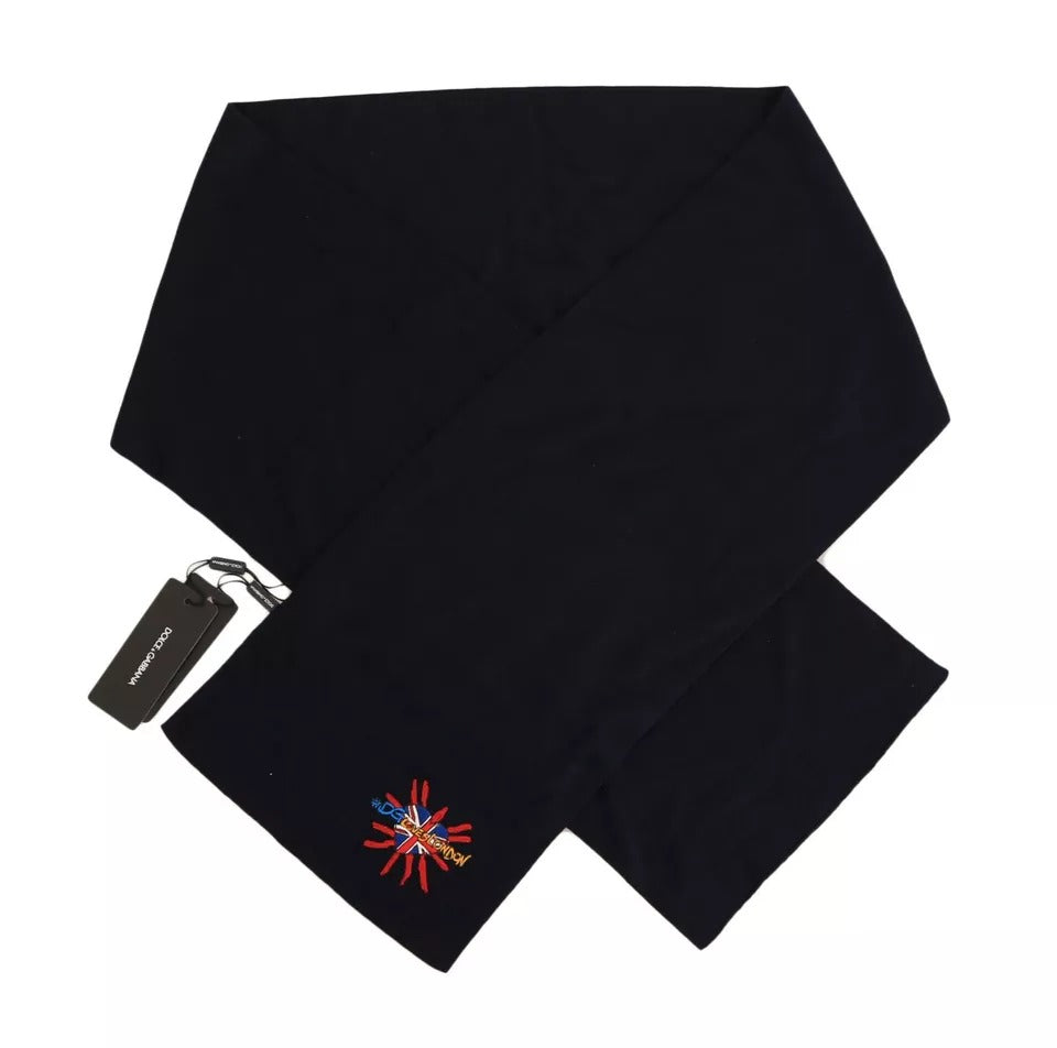 Dolce & Gabbana Blue Wool #DGLovesLondon Shawl Men's Scarf (Pre-Owned)