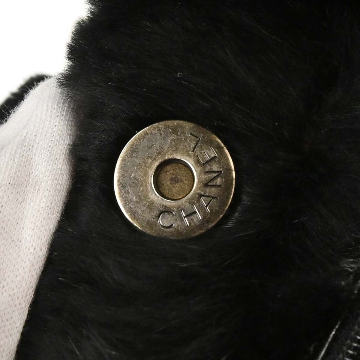 Chanel Chain Lapin Fur Black Rabbit Tote Bag Bag (Pre-Owned)