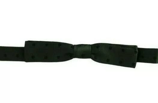 Dolce & Gabbana Green Dotted Silk Adjustable Neck Bow Men's Tie