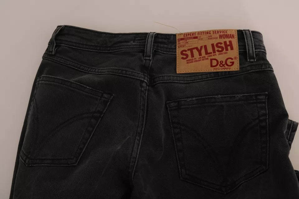 Dolce & Gabbana Black Slim Fit Cotton Jeans D&G Women's Pants