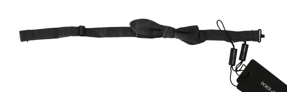 Dolce & Gabbana Gray Silk Patterned Mens NeckMen's Bow Men's Tie