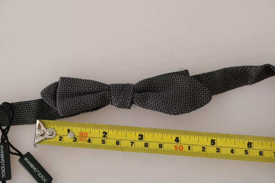 Dolce & Gabbana Gray Silk Patterned Mens NeckMen's Bow Men's Tie