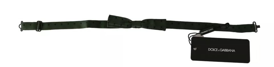 Dolce & Gabbana Green Silk Dotted Mens NeckMen's Bow Men's Tie
