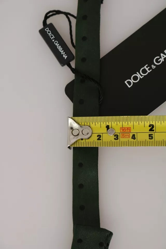 Dolce & Gabbana Green Silk Dotted Mens NeckMen's Bow Men's Tie