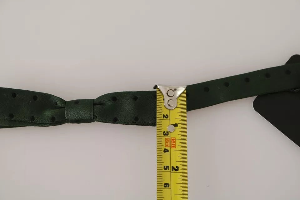 Dolce & Gabbana Green Silk Dotted Mens NeckMen's Bow Men's Tie