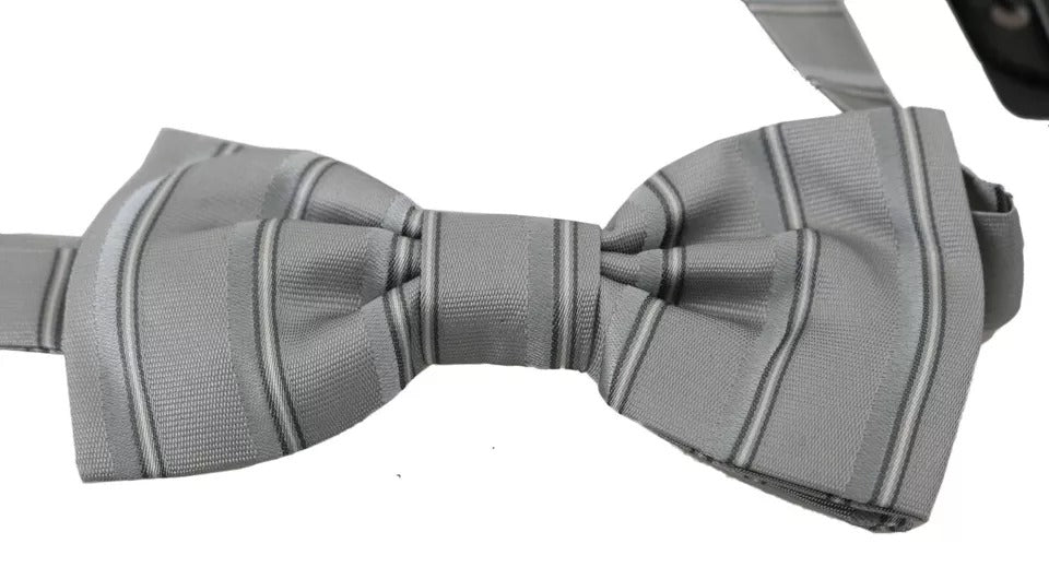 Dolce & Gabbana Light Gray Lining Adjustable Neck Butterfly Bow Men's Tie