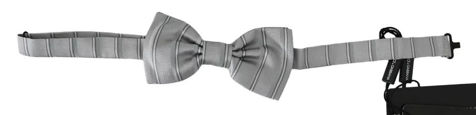 Dolce & Gabbana Light Gray Lining Adjustable Neck Butterfly Bow Men's Tie
