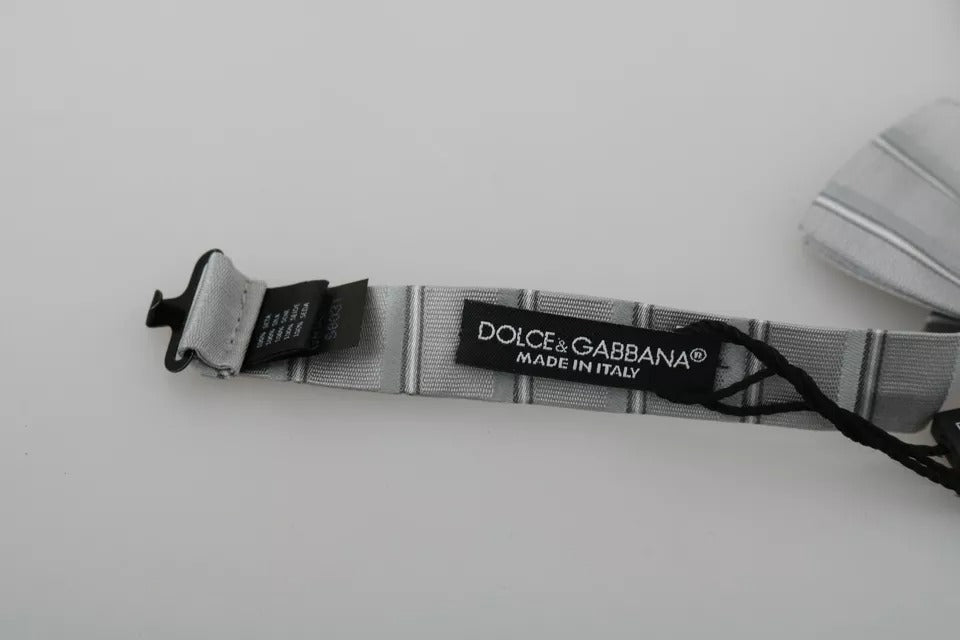 Dolce & Gabbana Light Gray Lining Adjustable Neck Butterfly Bow Men's Tie