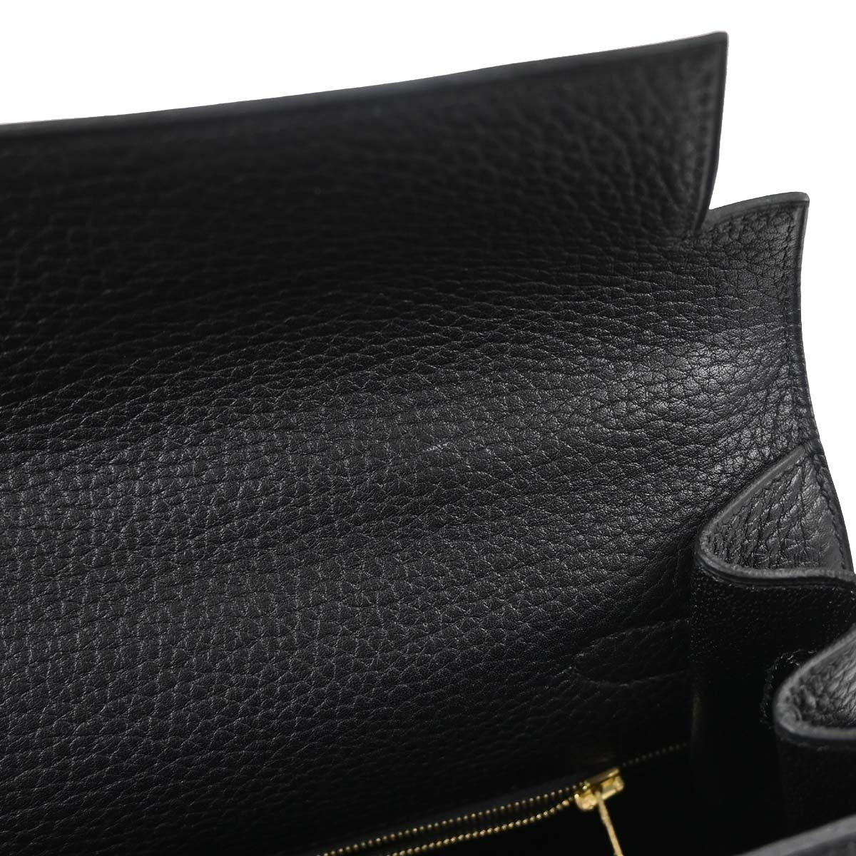 Hermes Kelly Black Ardennes With Gold Hardware Black Leather Handbag (Pre-Owned)