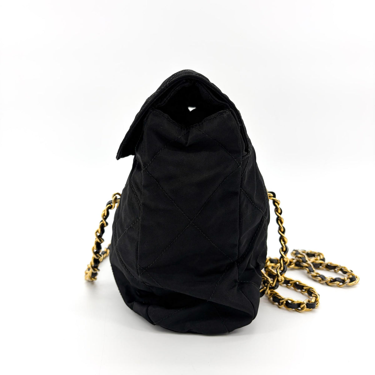 Prada Convertible Quilted Tessuto Black Nylon Shoulder Bag Bag (Pre-Owned)