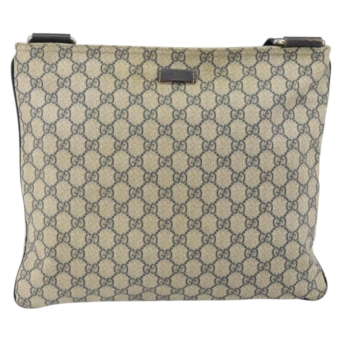 Gucci Zip Top Messenger Gg Coated Canvas Navy Pvc Shoulder Bag Bag (Pre-Owned)
