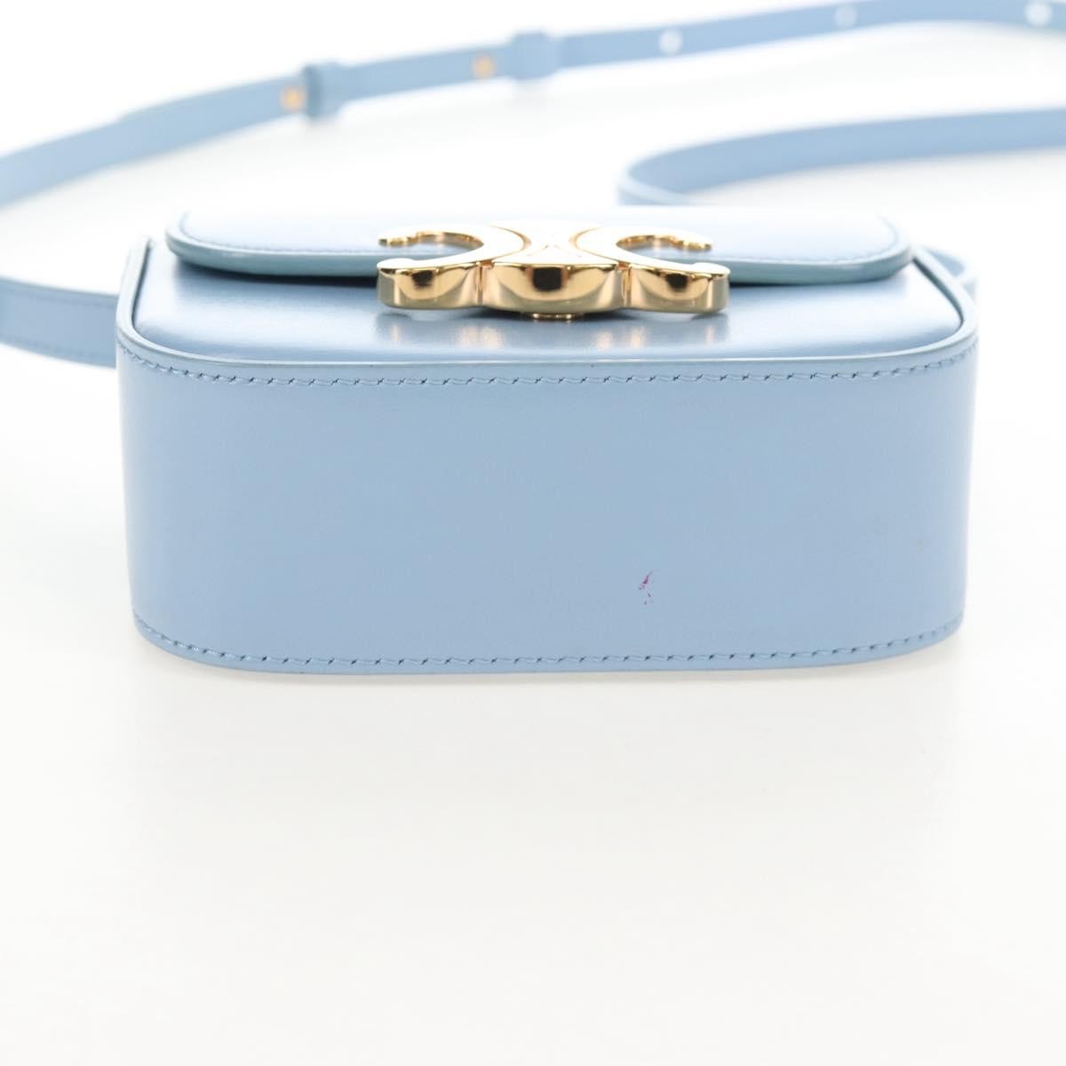 Celine Claude Leather Blue Leather Shoulder Bag Bag (Pre-Owned)