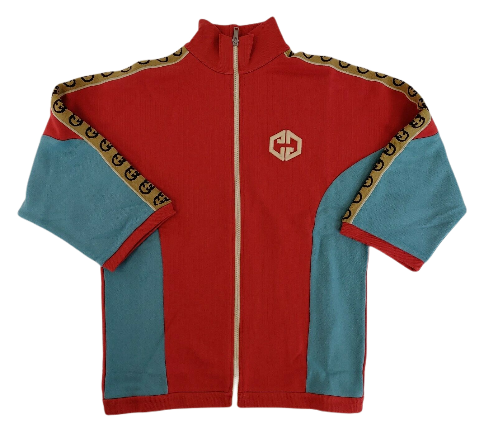 Gucci Girls Red/Blue Sports Zip-Up Kimono Sweatshirt 10 Women XS