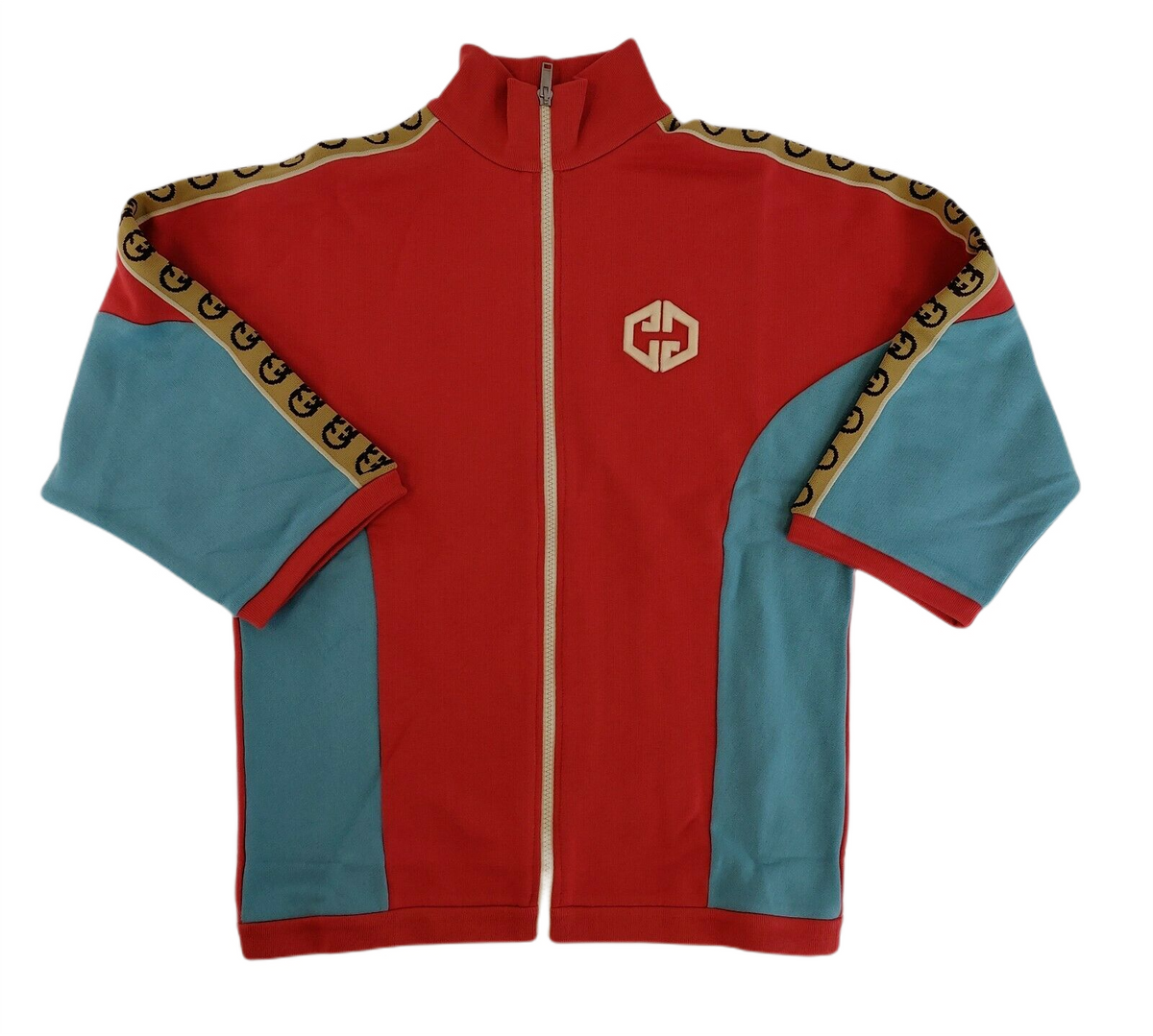Gucci Girls Red/Blue Sports Zip-Up Kimono Sweatshirt 10 Women XS