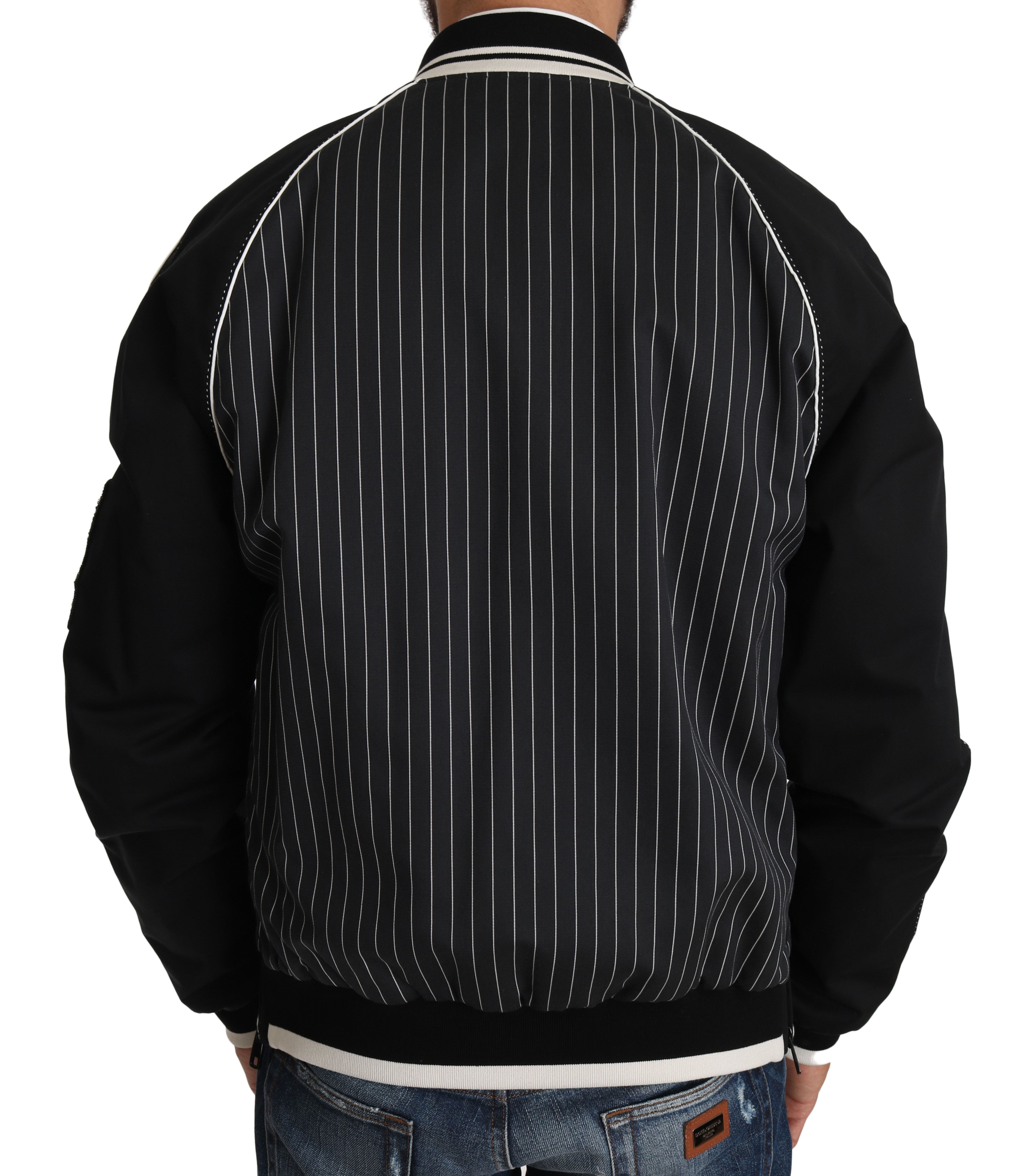 Dolce & Gabbana Black DD58 SG62 Sequined Beaded Men's Jacket