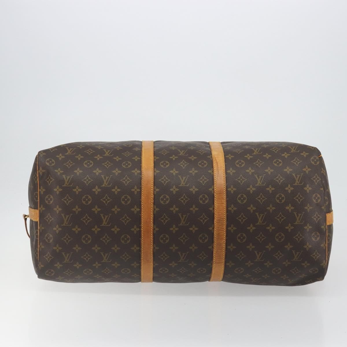 Louis Vuitton Keepall Bandoulière Monogram Brown Canvas Travel Bag Bag (Pre-Owned)