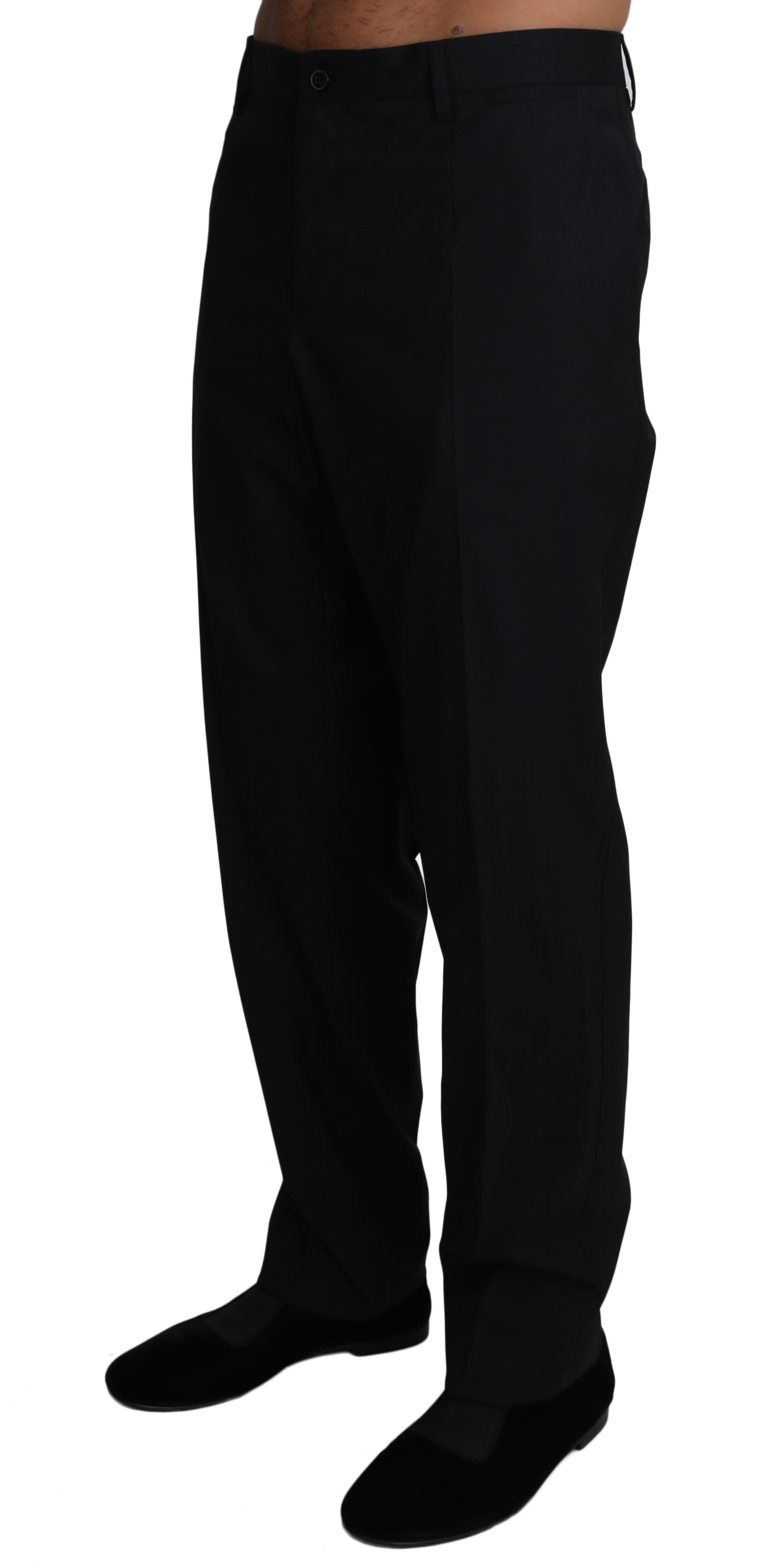 Dolce & Gabbana Black Wool Stretch Dress Trousers Men's Pants