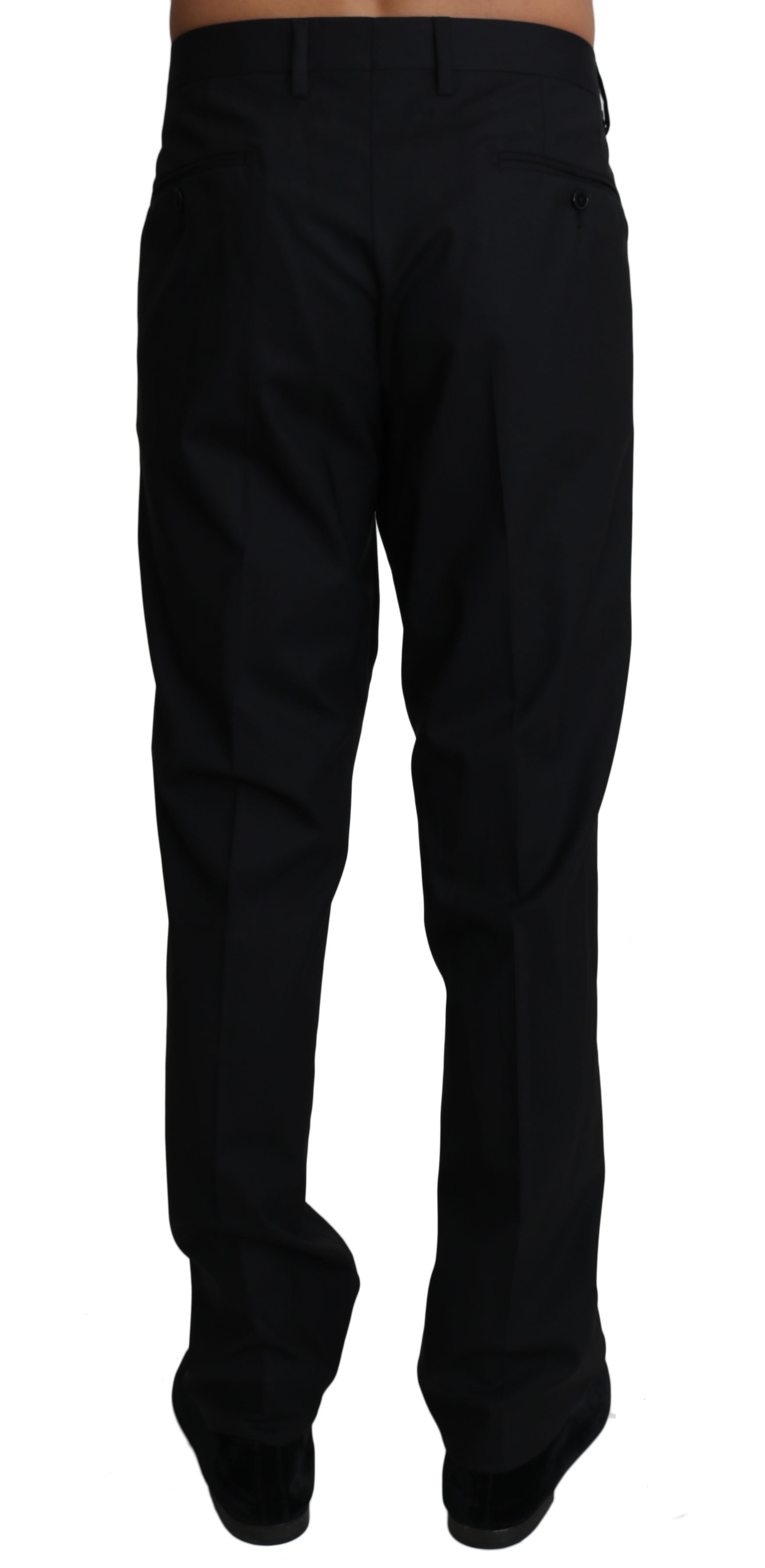 Dolce & Gabbana Black Wool Stretch Dress Trousers Men's Pants