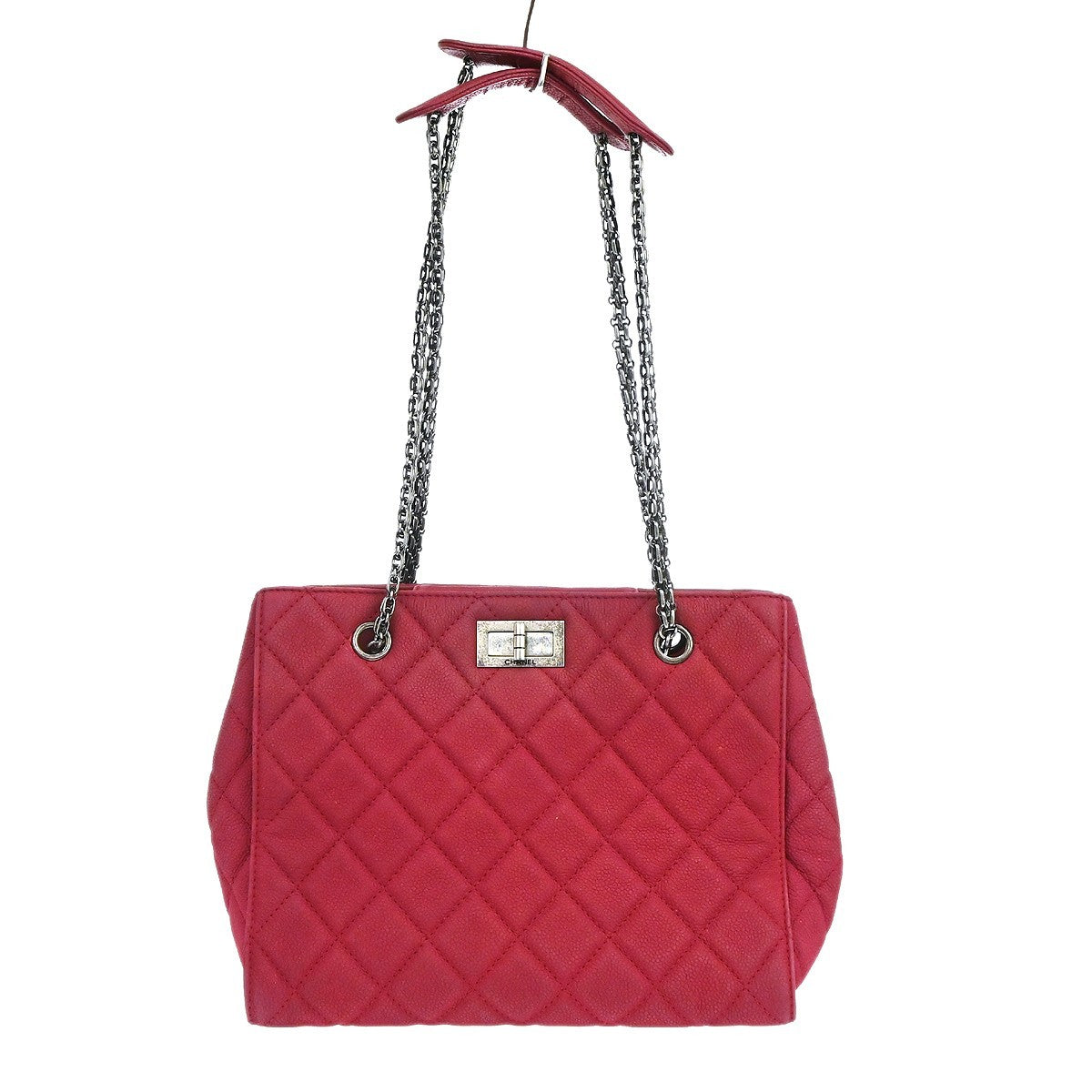 Chanel Reissue Tote Quilted Leather Red Leather Tote Bag Bag (Pre-Owned)