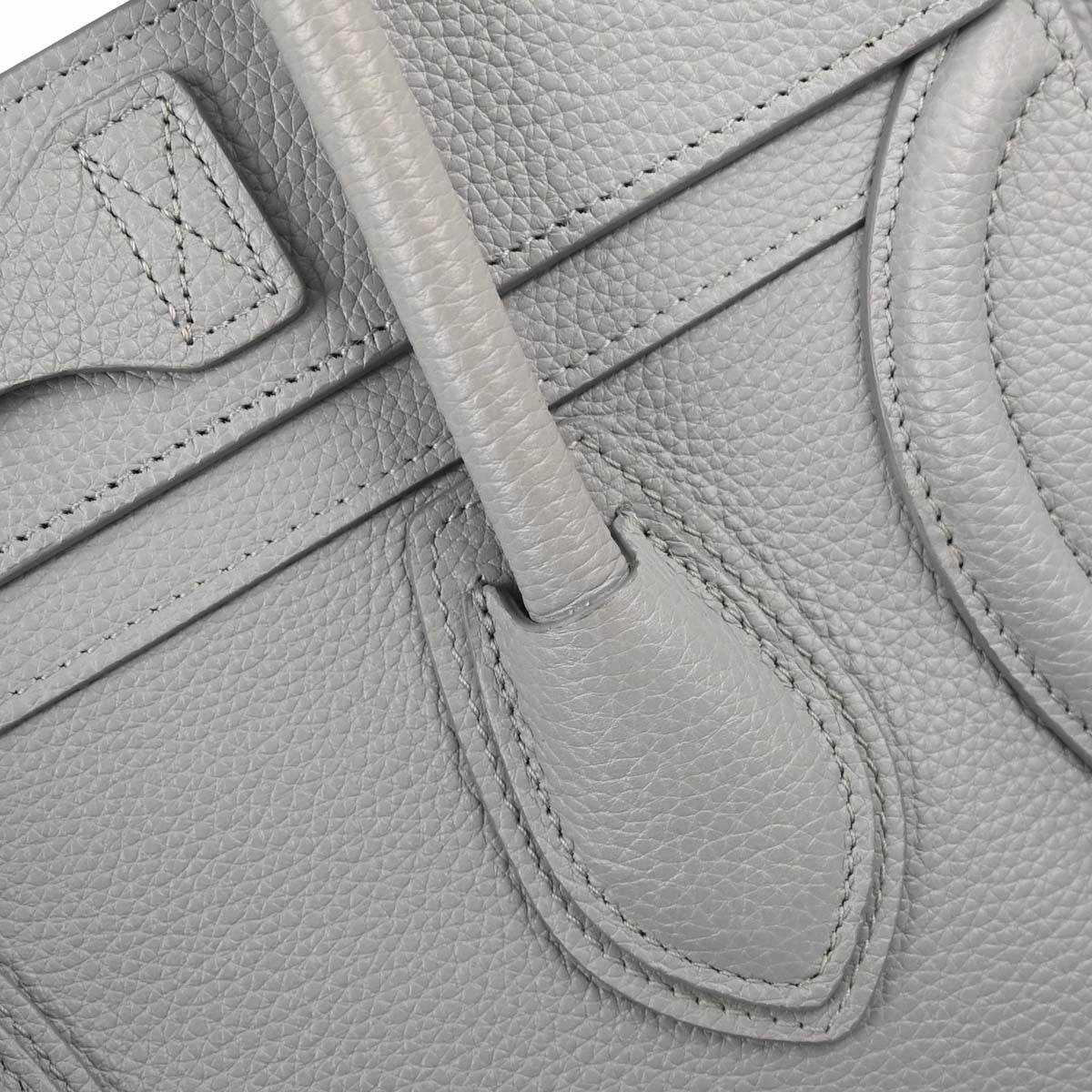 Celine Luggage Grainy Leather Gray Leather Handbag (Pre-Owned)