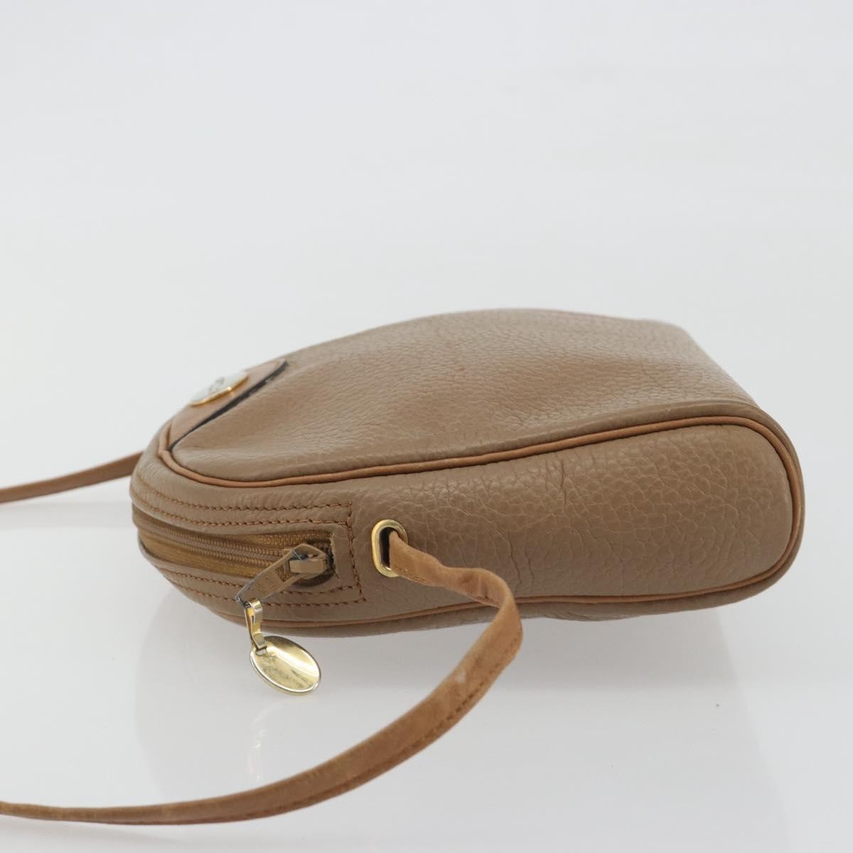 Christian Dior Vintage Cd Logo Leather Beige Leather Shoulder Bag Bag (Pre-Owned)