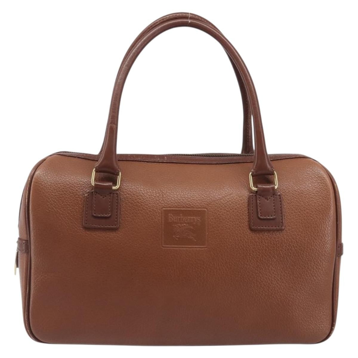 Burberry Vintage Boston Leather Brown Leather Handbag (Pre-Owned)