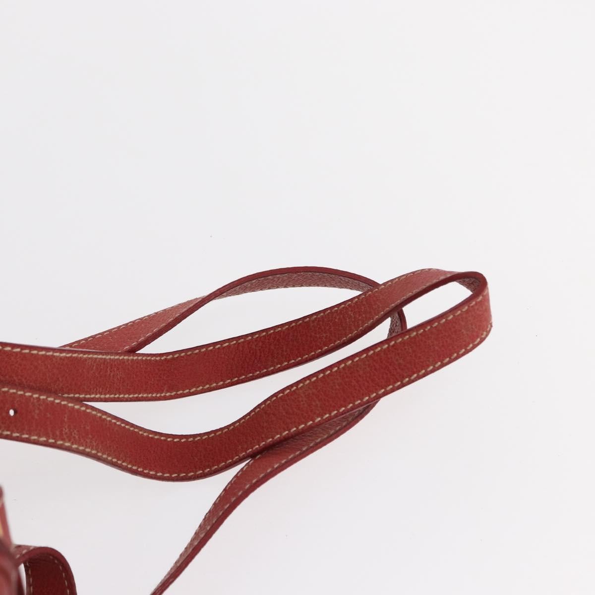 Gucci Vintage Bamboo Leather Red Leather Backpack Bag (Pre-Owned)