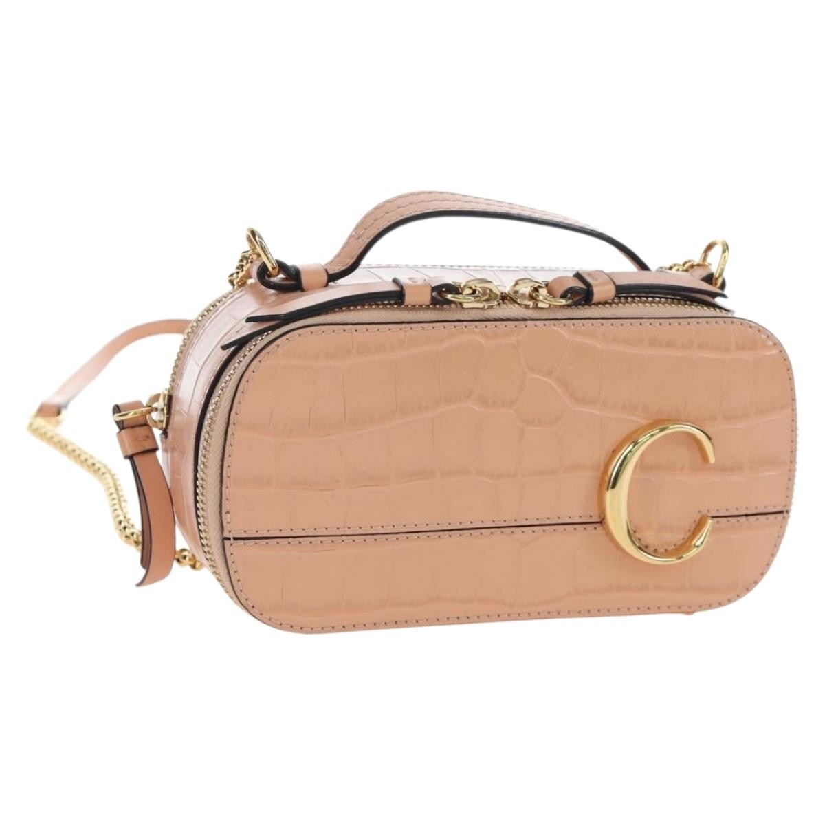 Chloe C Vanity Leather Pink Leather Handbag (Pre-Owned)