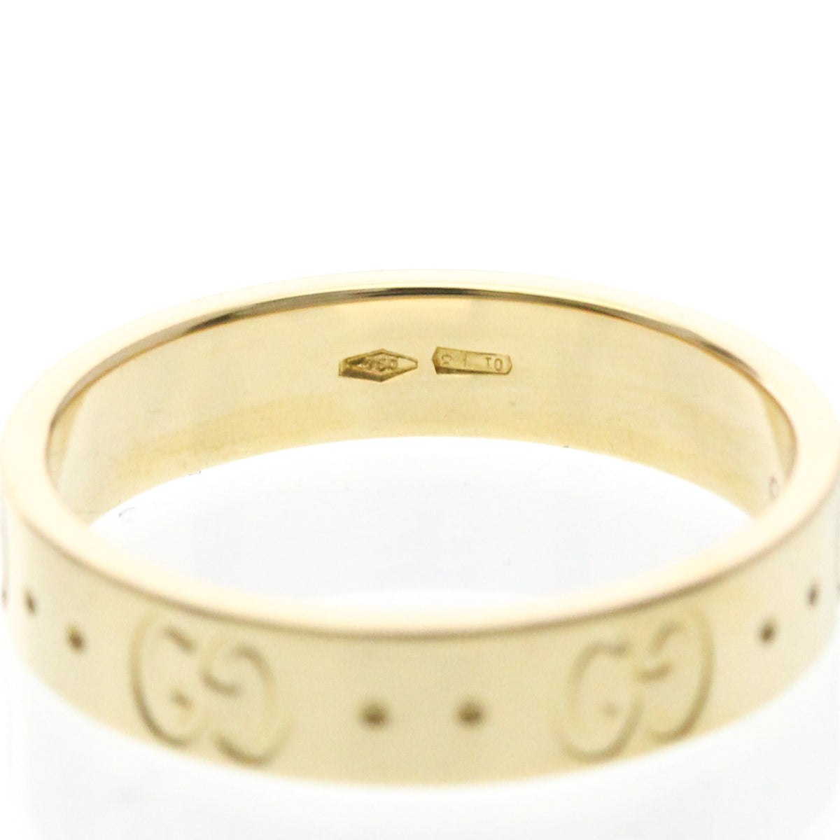 Gucci Icon Band 18K Yellow Gold Gold Yellow_Gold Ring Jewelry (Pre-Owned)