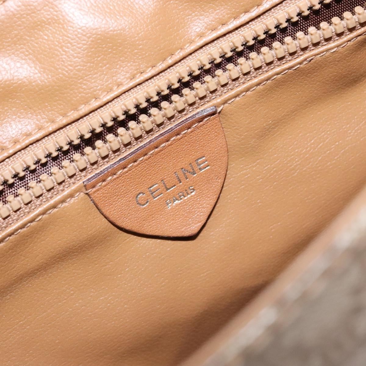 Celine Macadam Shoulder Pvc Leather Beige Canvas Bag (Pre-Owned)