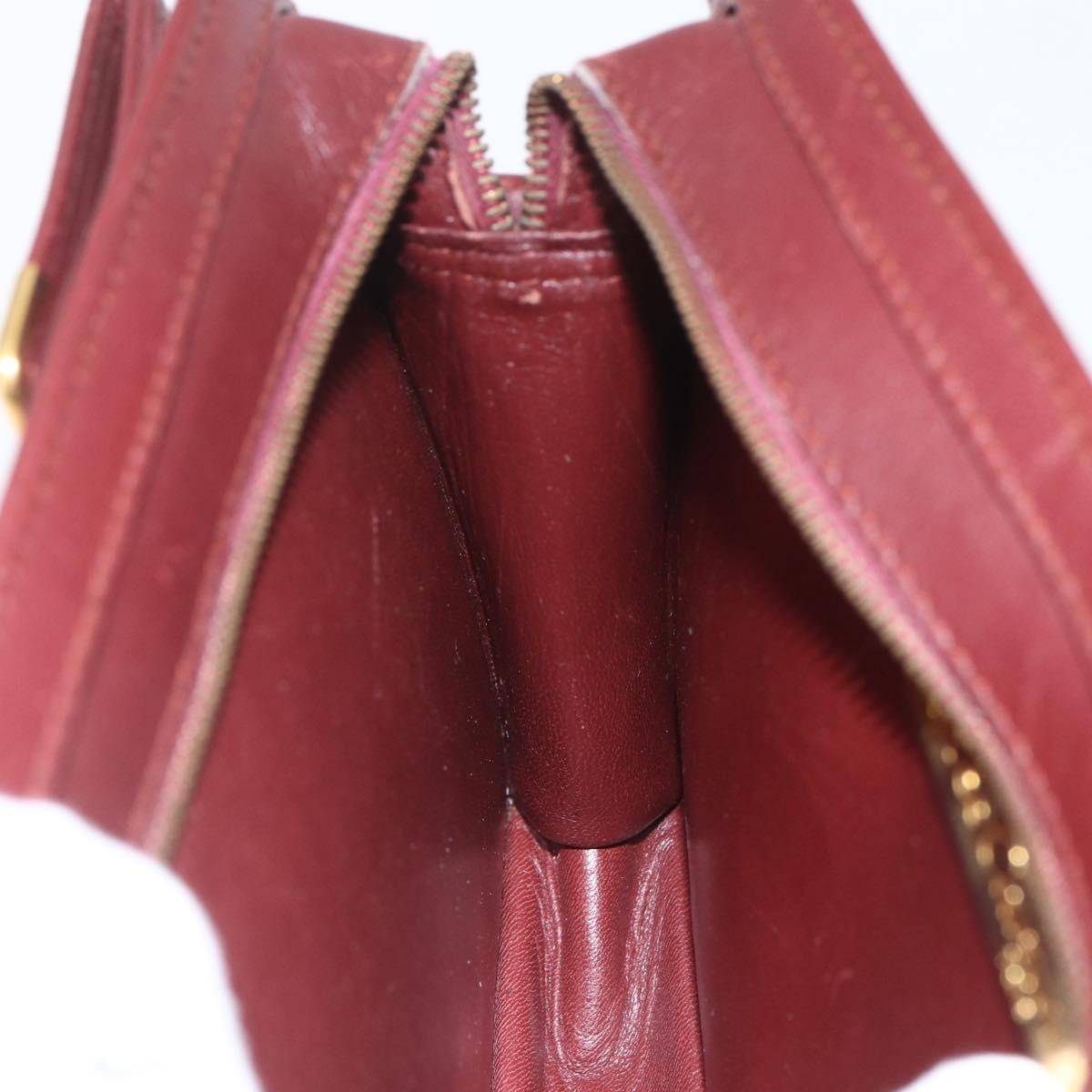 Cartier Must De Cartier Clutch Leather Burgundy Leather Clutche & Pouche Bag (Pre-Owned)