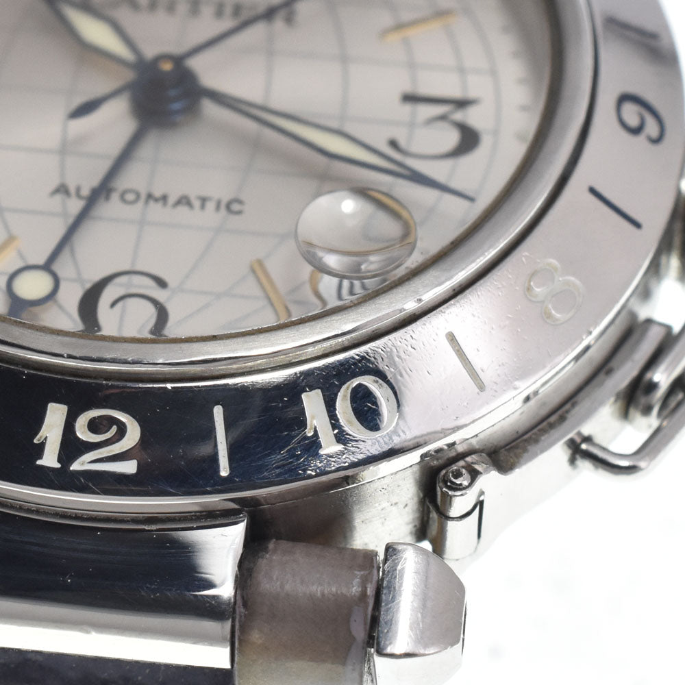Cartier Pasha C Automatic Leather And Steel Watch (Pre-Owned)