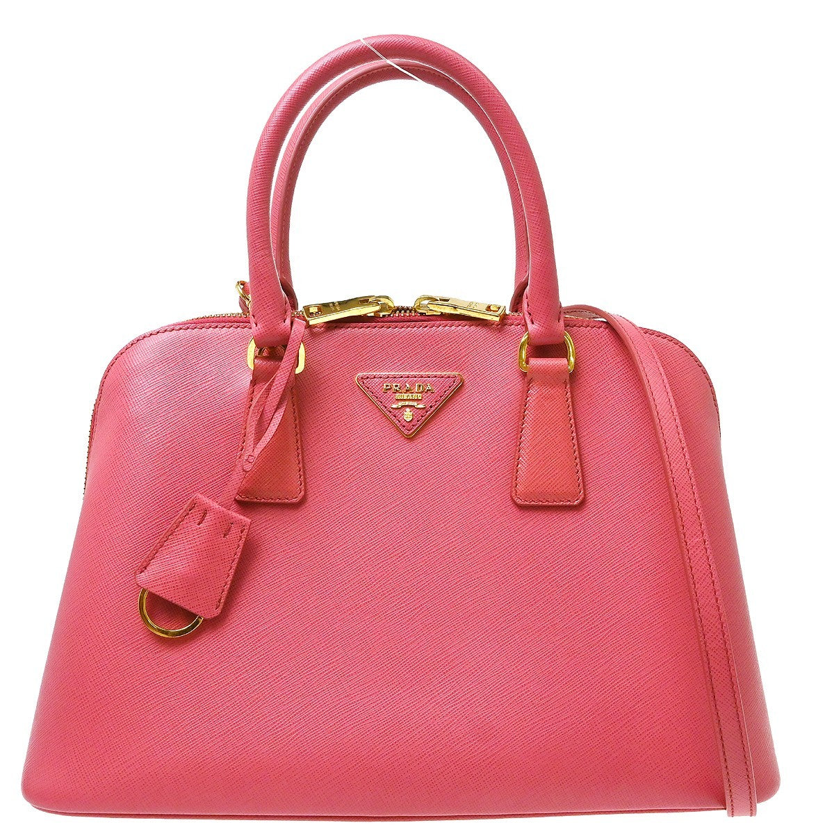 Prada Promenade Saffiano Pink Leather Handbag (Pre-Owned)