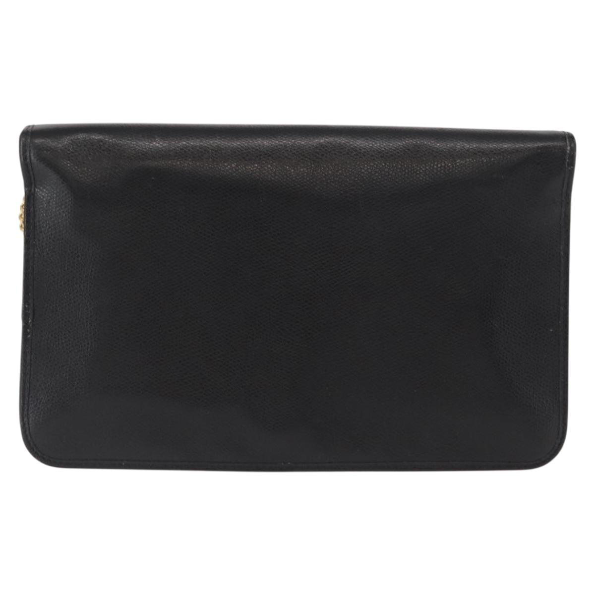 Christian Dior Vintage Chain Flap Leather Black Leather Shoulder Bag Bag (Pre-Owned)