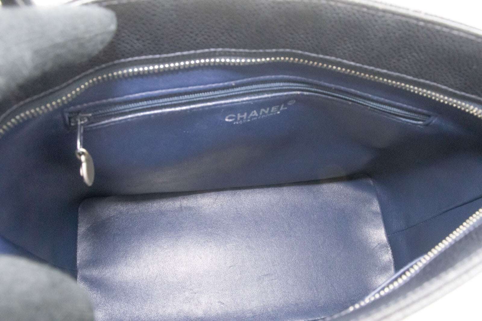Chanel Medallion Tote Quilted Caviar Black Leather Tote Bag Bag (Pre-Owned)