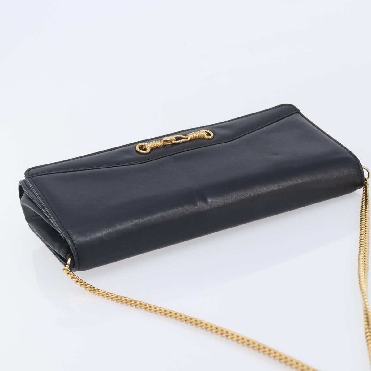 Celine Shoulder Leather Black Leather Shoulder Bag Bag (Pre-Owned)
