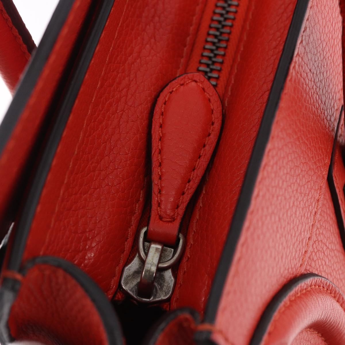 Celine Luggage Smooth Leather Red Leather Handbag (Pre-Owned)