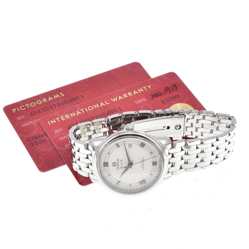Omega De Ville Prestige Co-Axial Chronometer Automatic Stainless Steel And Mother Of Pearl Watch (Pre-Owned)