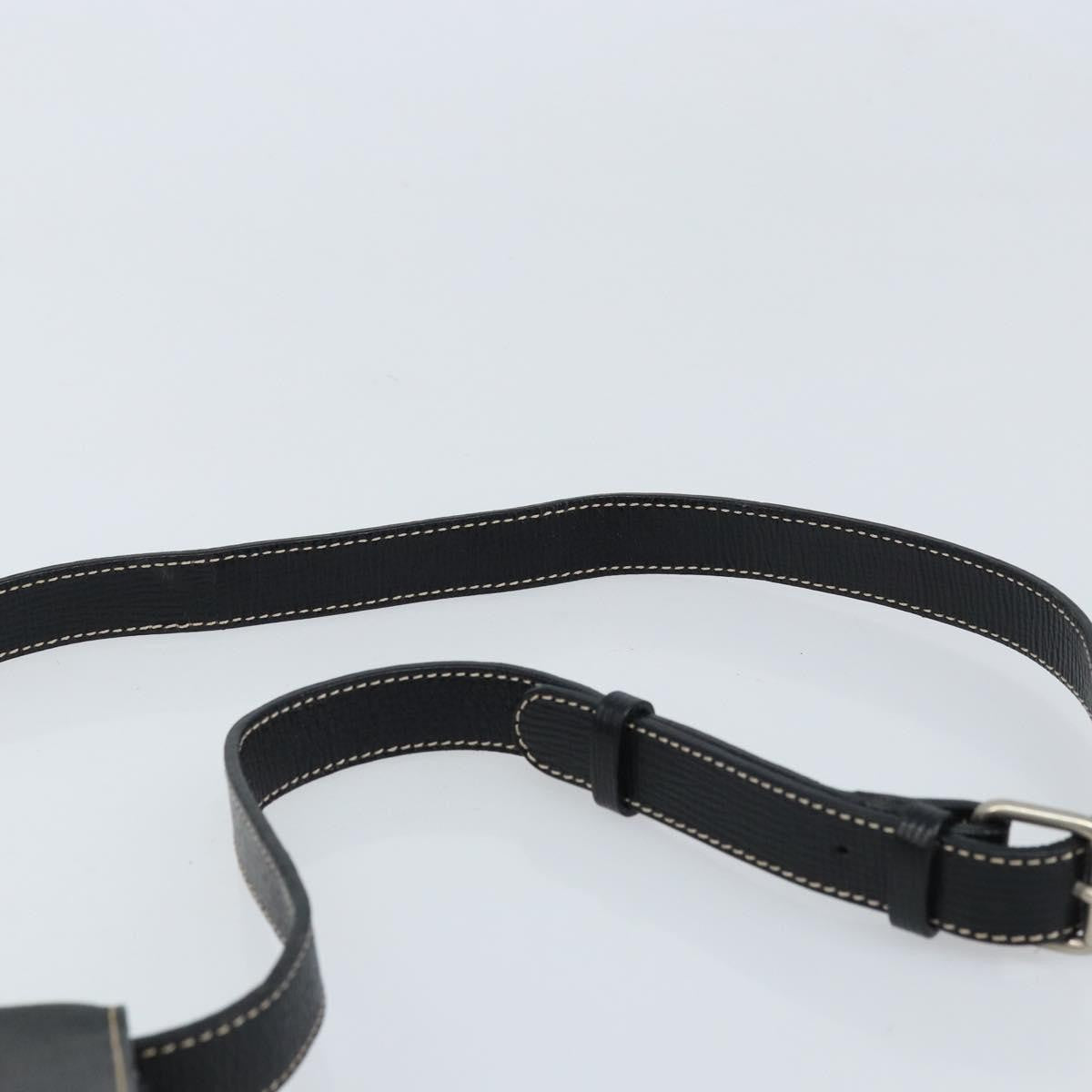 Celine Vintage Circle Logo Leather Black Leather Crossbody Bag Bag (Pre-Owned)