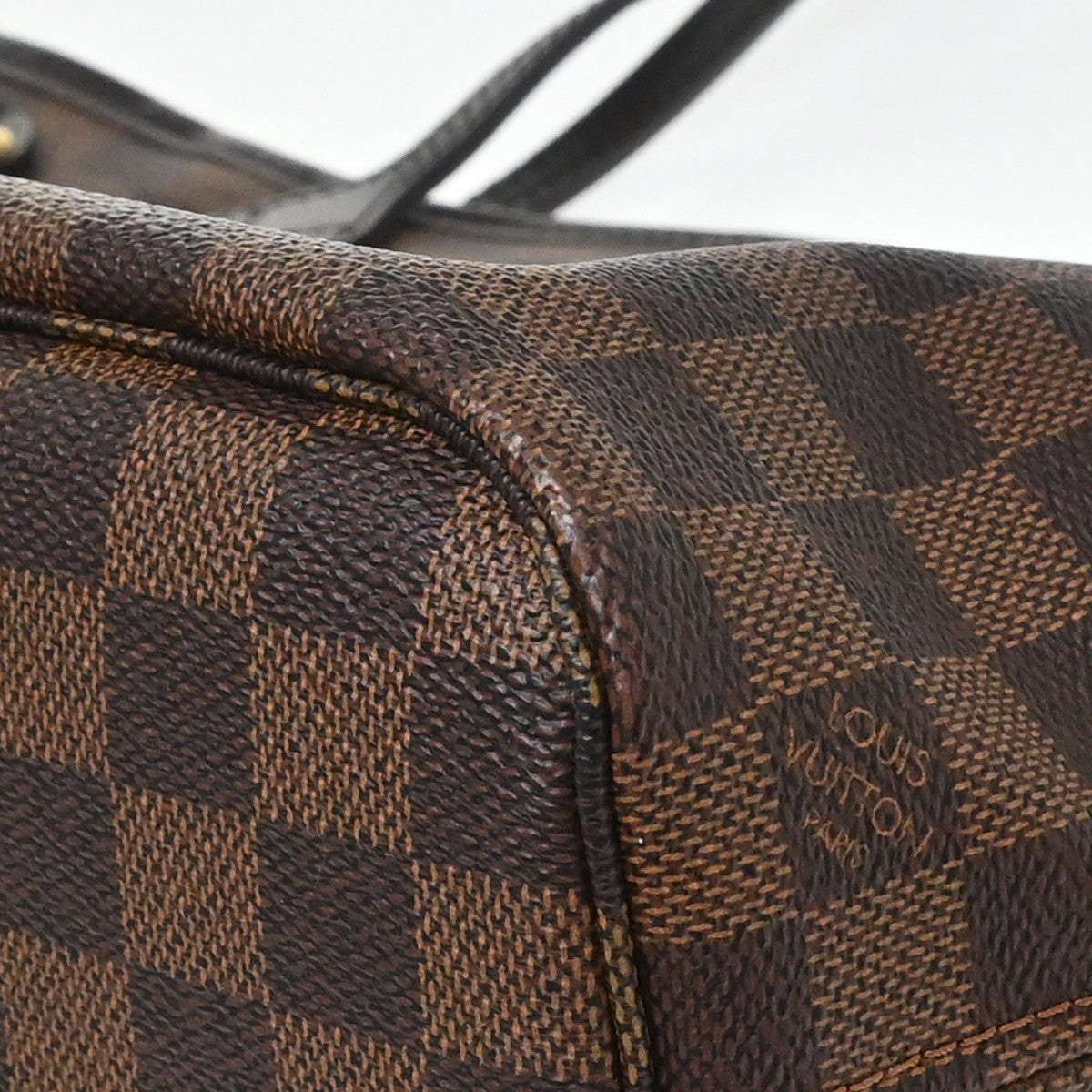 Louis Vuitton Neverfull Tote Damier Ebene Brown Canvas Tote Bag Bag (Pre-Owned)