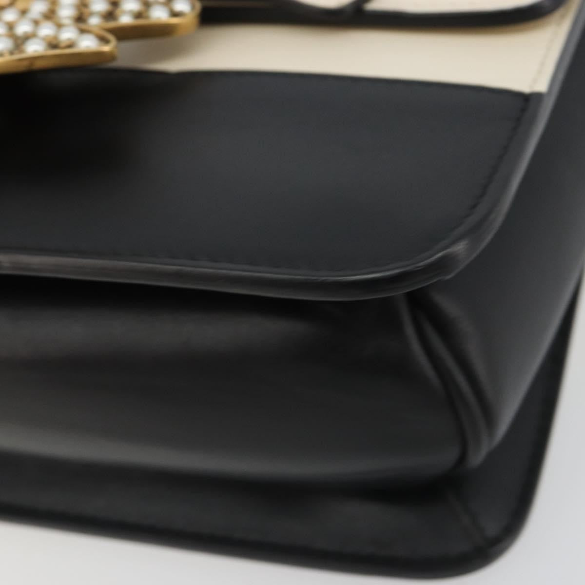 Gucci Queen Margaret Flap Colorblock Leather Black Leather Shoulder Bag Bag (Pre-Owned)