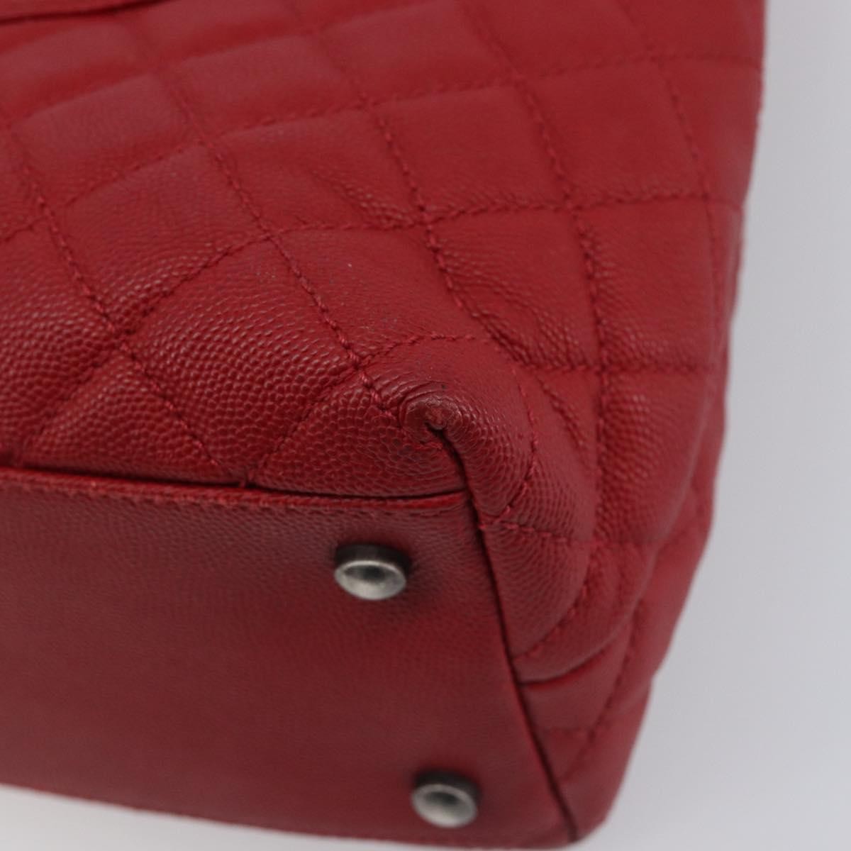 Chanel Coco Top Handle Caviar Red Calfskin Handbag (Pre-Owned)