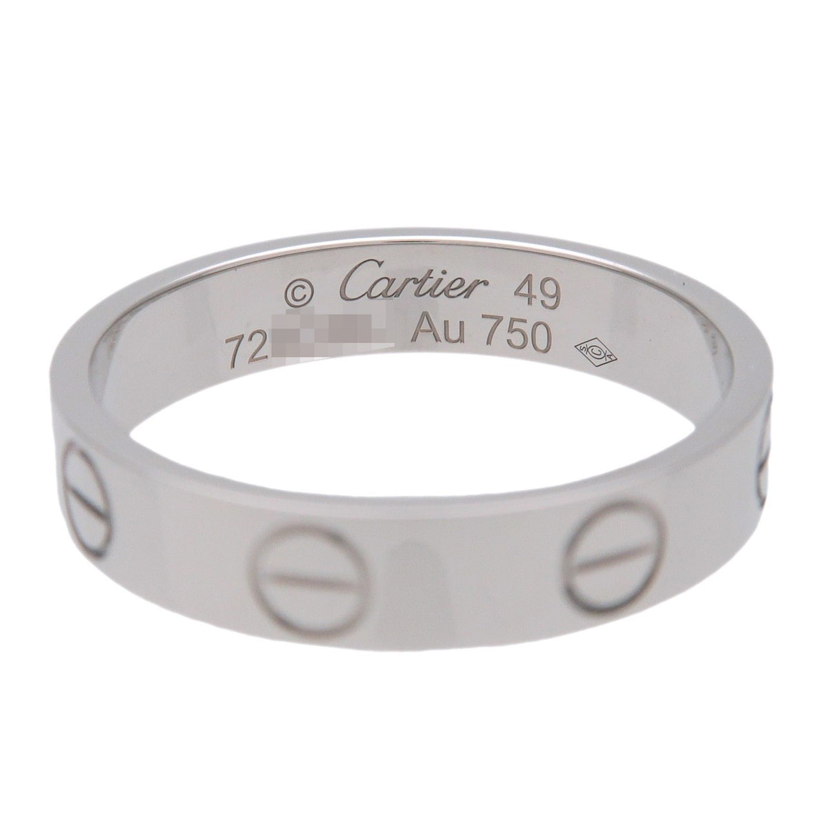Cartier Love Band 18K White Gold Silver White_Gold Ring Jewelry (Pre-Owned)