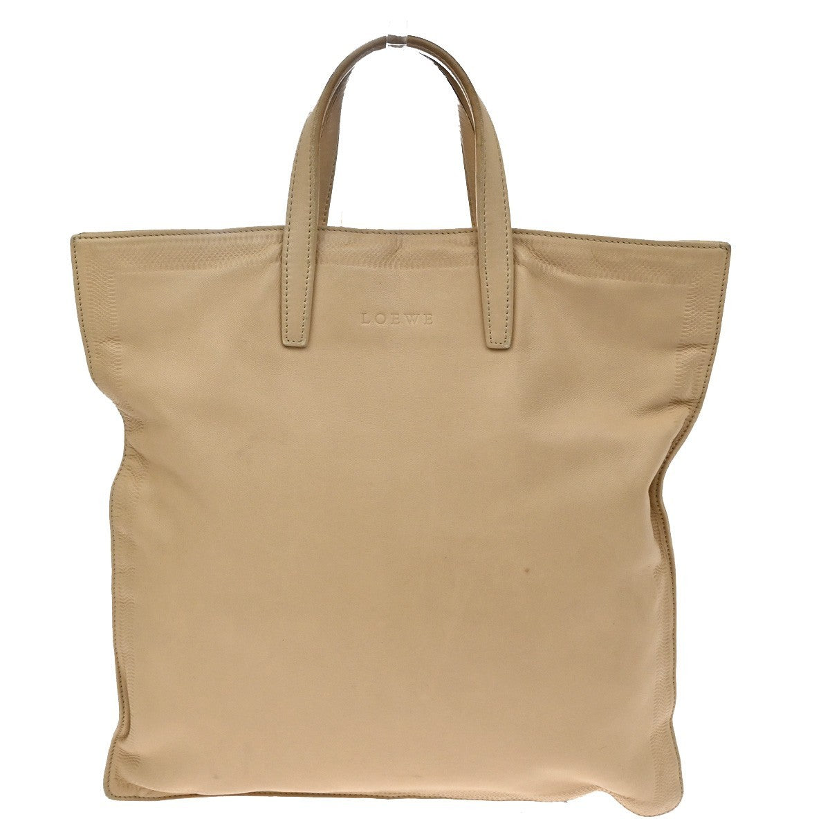 Loewe Vintage Leather Beige Leather Tote Bag Bag (Pre-Owned)